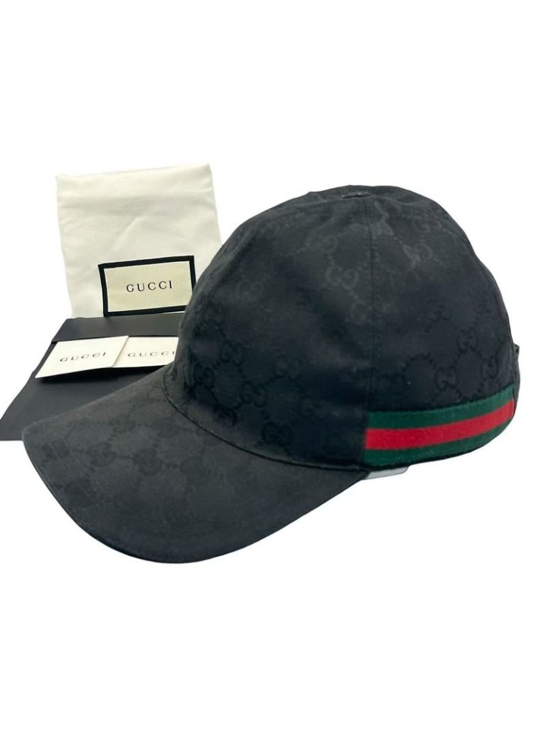 Gucci Baseball Cap Gg Canvas Black Handbag